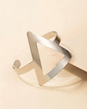 Silver triangle cuff bracelet