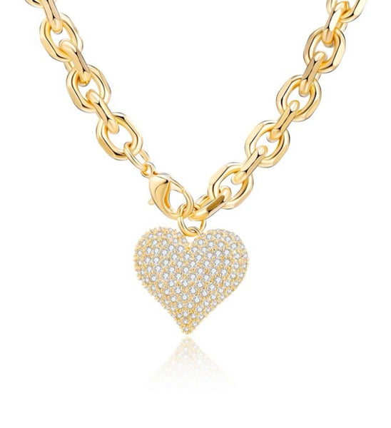 Zircon heart necklace