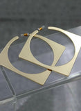 Gold geometric hoop earrings