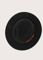 Black/brown suede band fedora hat