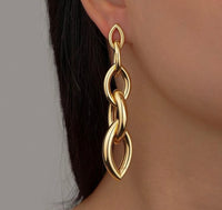 Gold oval link earrings
