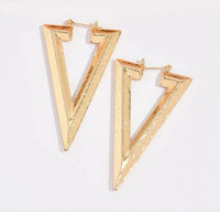 Gold triangle earrings
