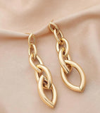 Gold oval link earrings
