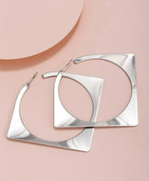 Silver geometric hoop earrings