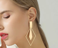 Gold diamond shaped earrings
