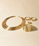 Gold 5 pc wire jewelry set