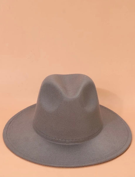 Gray fedora hat