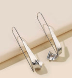 Silver metal drop earrings